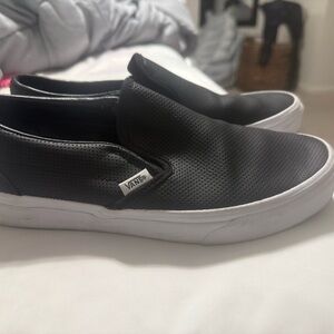 Vans Women’s Black Perforated Slip-On Sneakers size 9.5